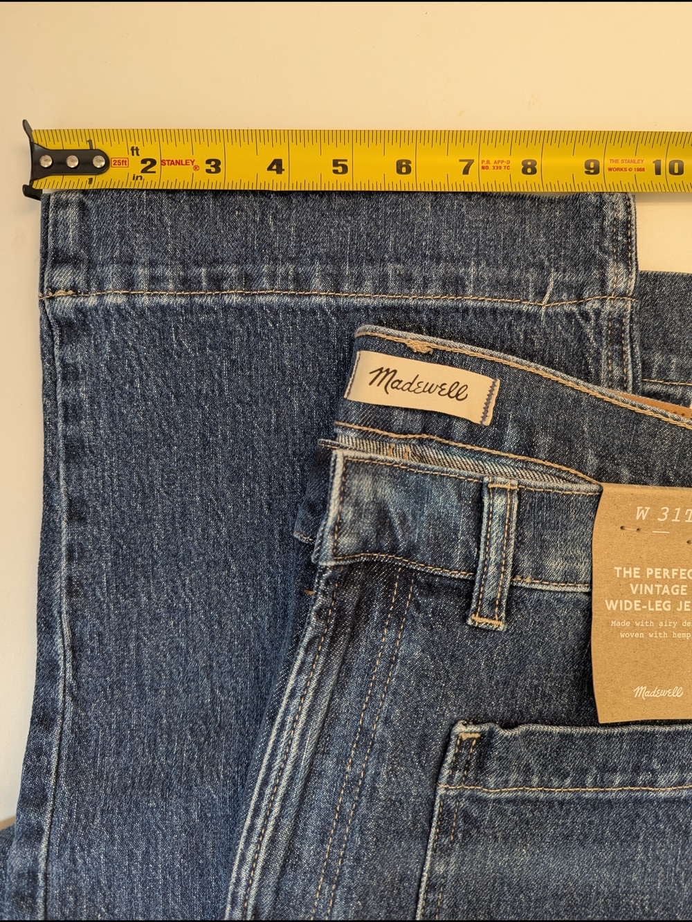 Madewell Women's Vintage Wide-Leg Jeans - 10 Tall - Picture 4 of 5